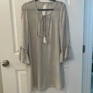BLUE ISLAND Swim Suit Cover/Tunic/Stripe/Sleeves